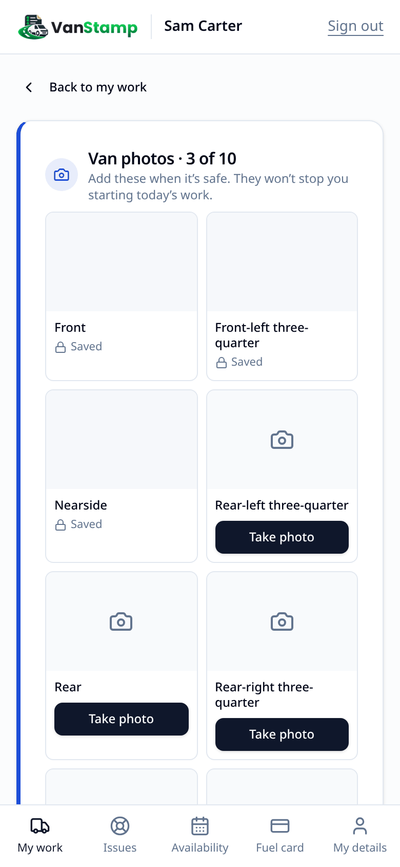 the ten standard photos as a grid
