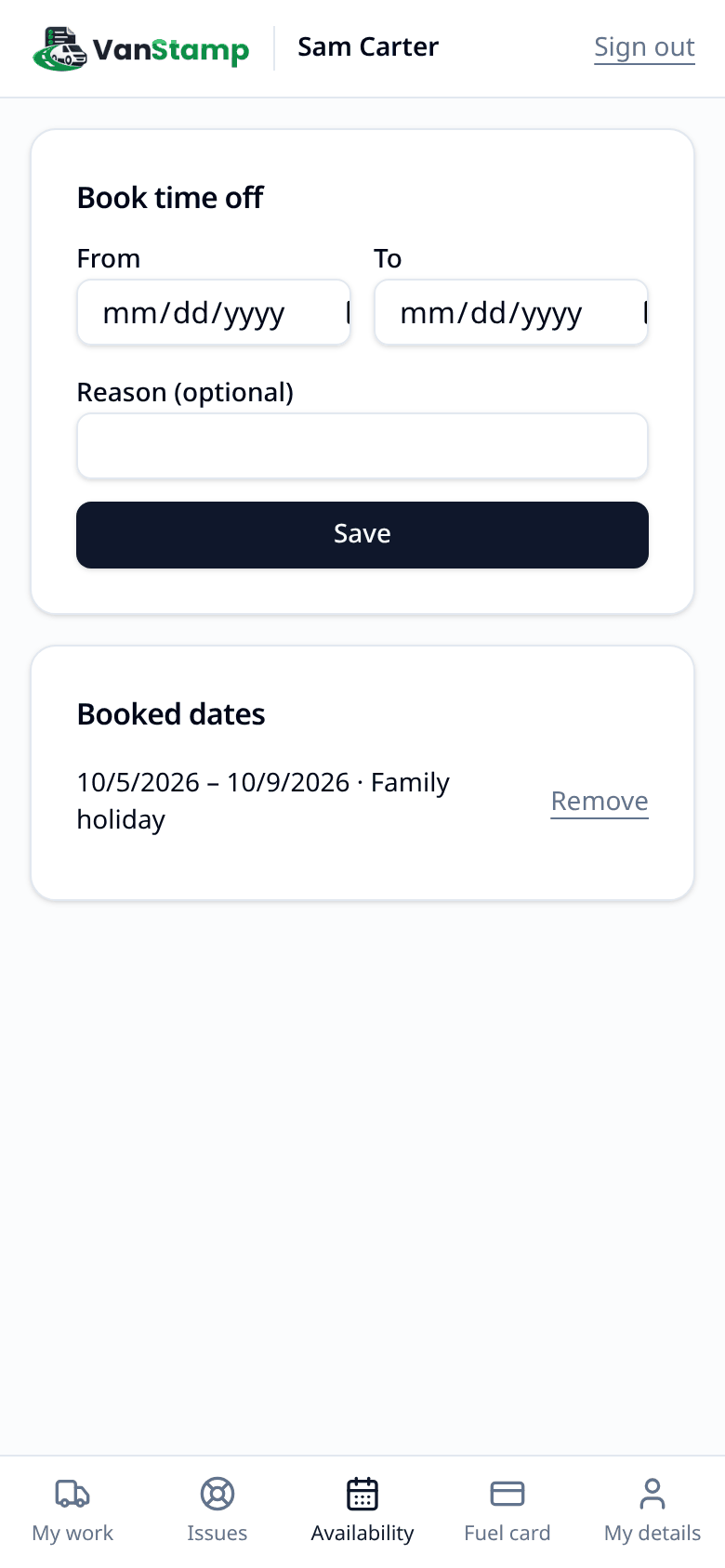"Book time off"