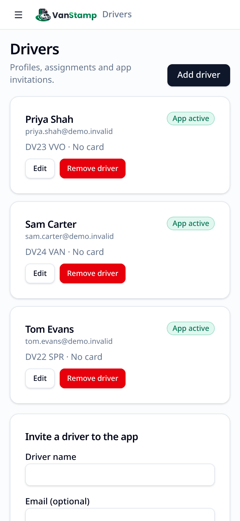 the drivers list
